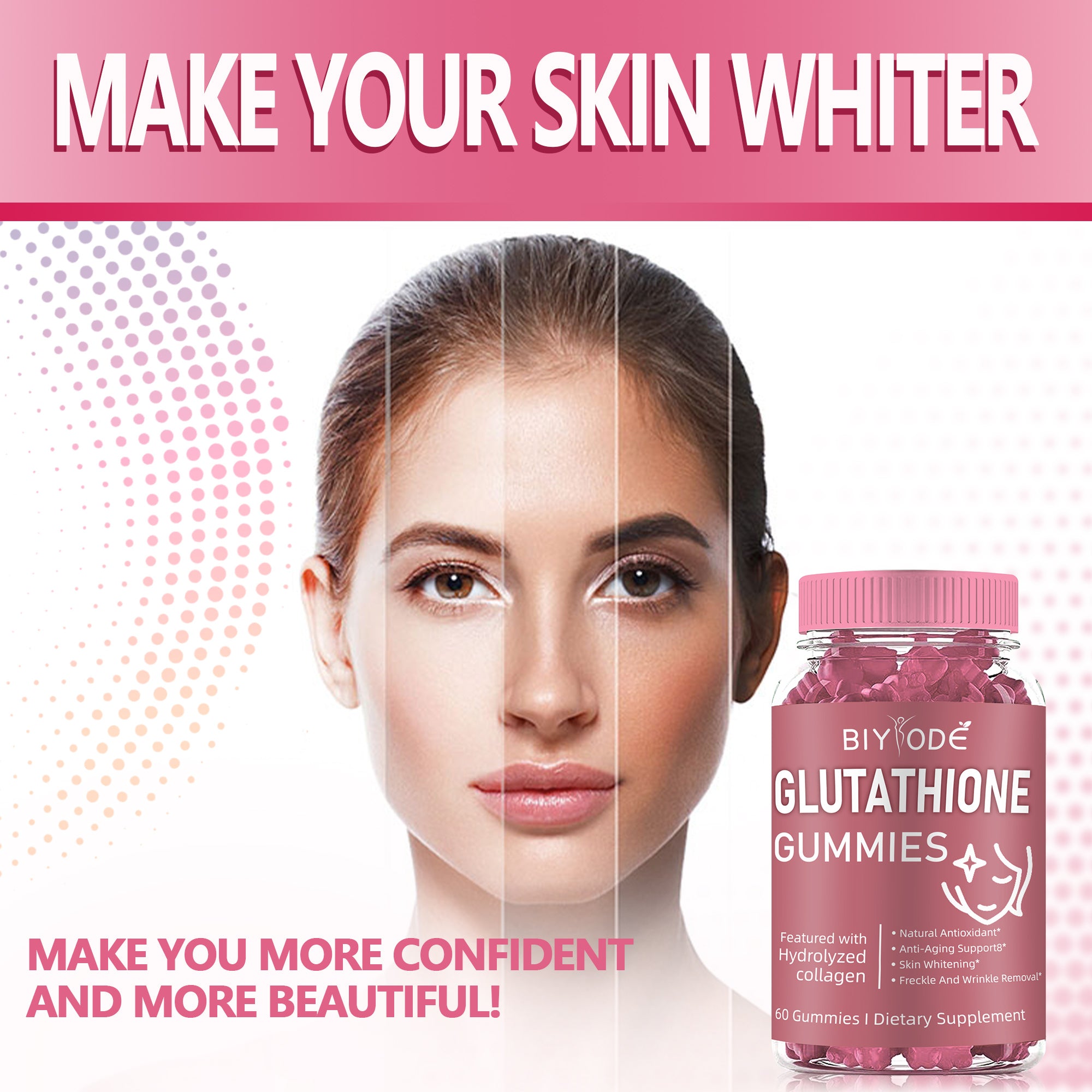 BIYODE Glutathione Collagen Gummies for Dark Spot, 60 Pieces/Bottle Ko BIYODE Glutathione Collagen Gummies for Dark Spot, 60 Pieces/Bottle Ko