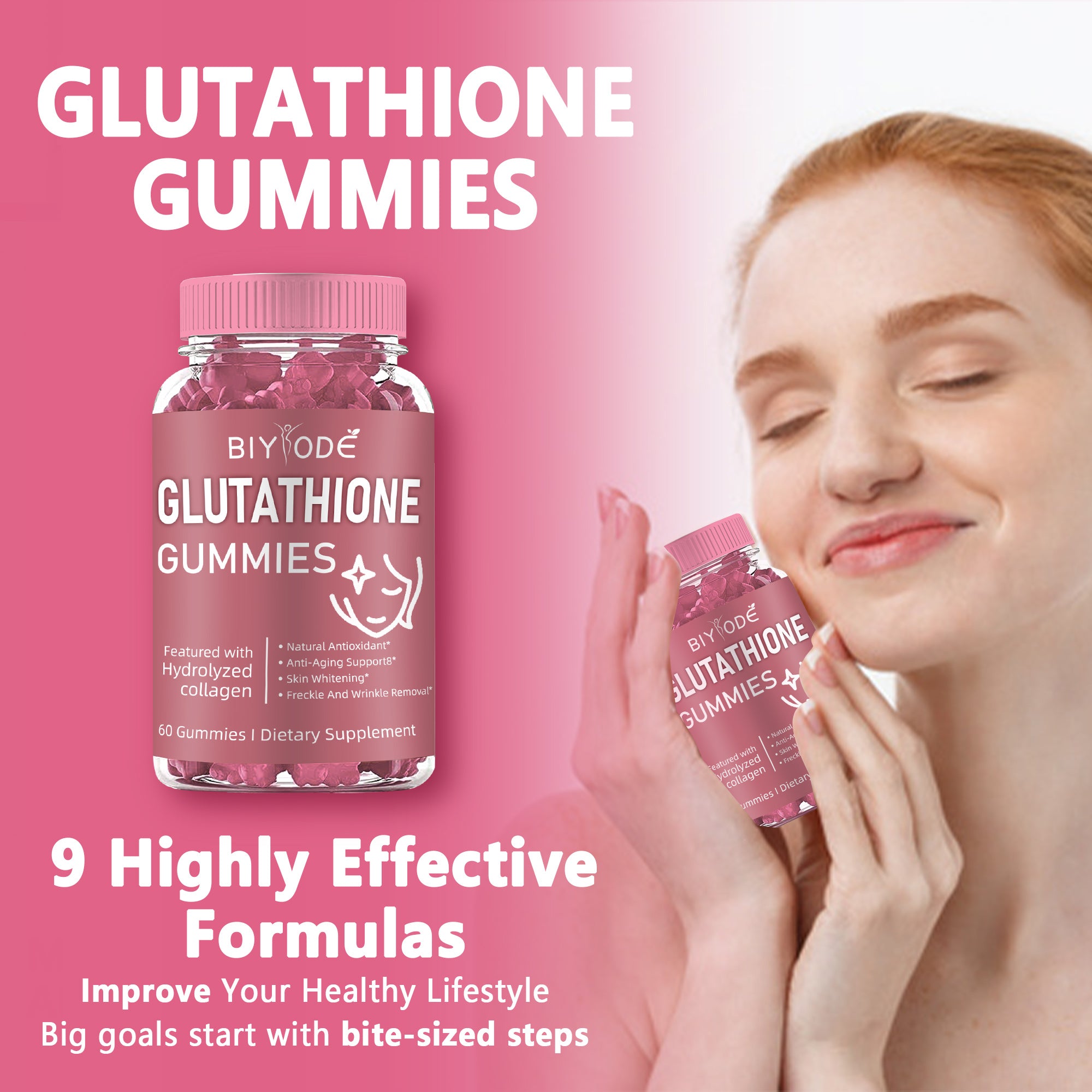 BIYODE Glutathione Collagen Gummies for Dark Spot, 60 Pieces/Bottle Ko BIYODE Glutathione Collagen Gummies for Dark Spot, 60 Pieces/Bottle Ko