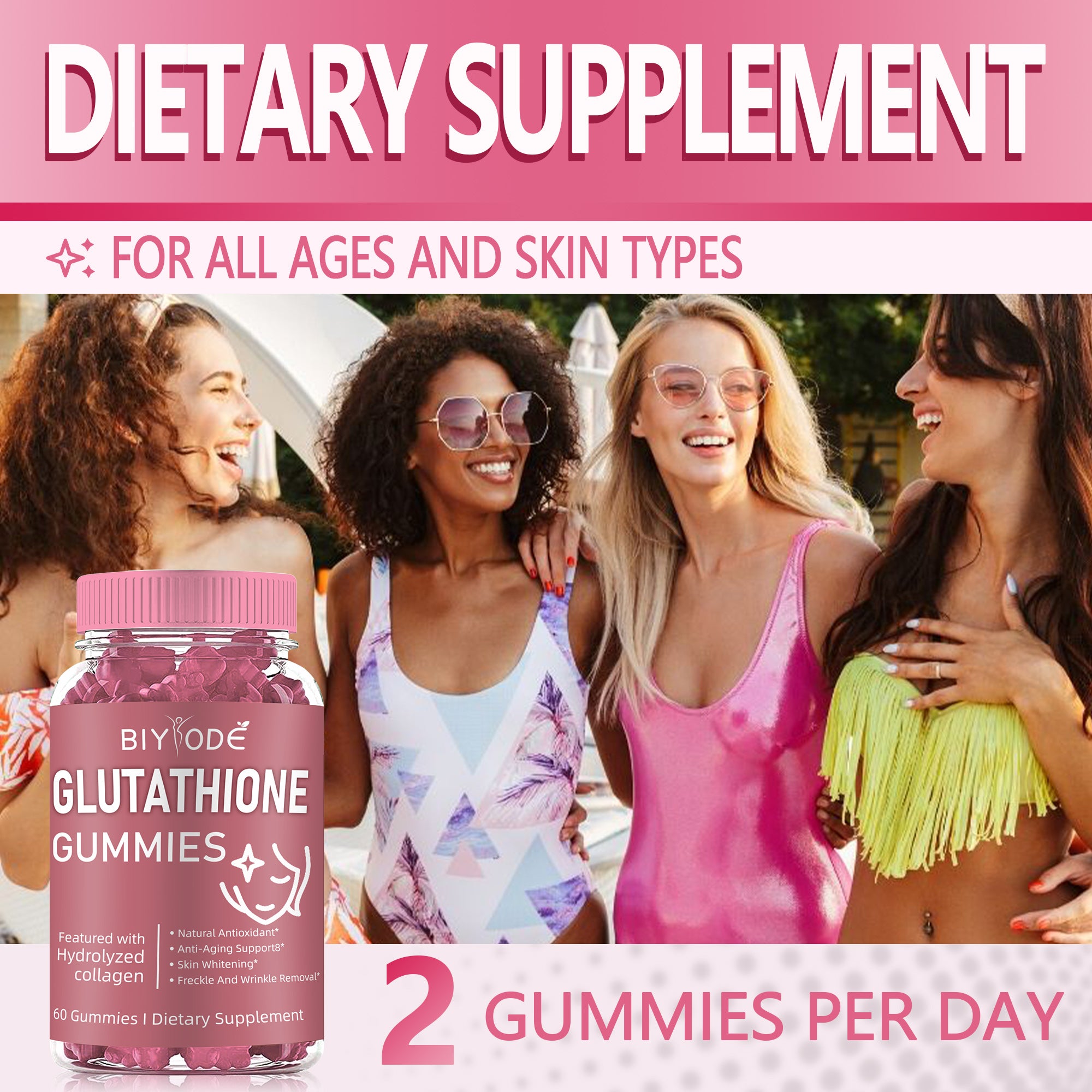 BIYODE Glutathione Collagen Gummies for Dark Spot, 60 Pieces/Bottle Ko BIYODE Glutathione Collagen Gummies for Dark Spot, 60 Pieces/Bottle Ko