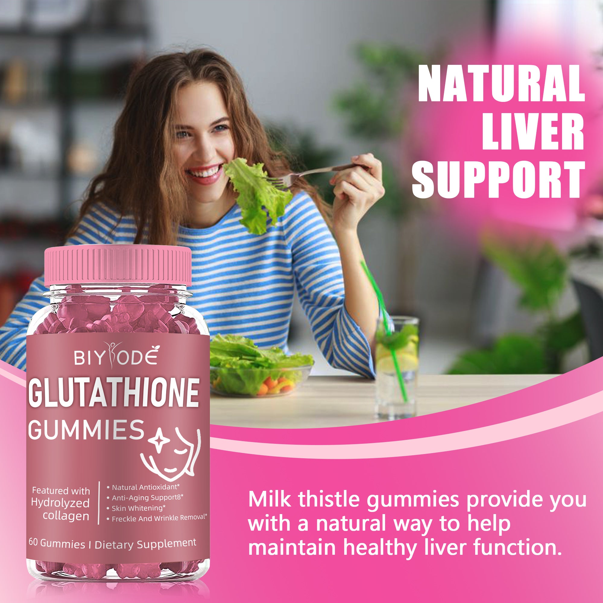 BIYODE Glutathione Collagen Gummies for Dark Spot, 60 Pieces/Bottle Ko BIYODE Glutathione Collagen Gummies for Dark Spot, 60 Pieces/Bottle Ko