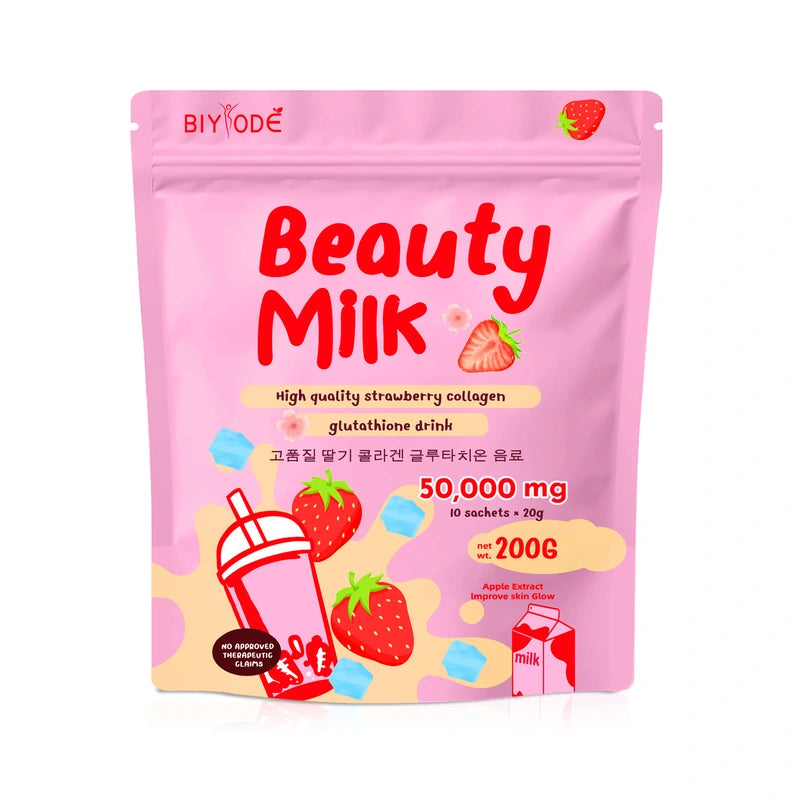 BIYODE Strawberry Collagen & Glutathione Beauty Milk Drink
